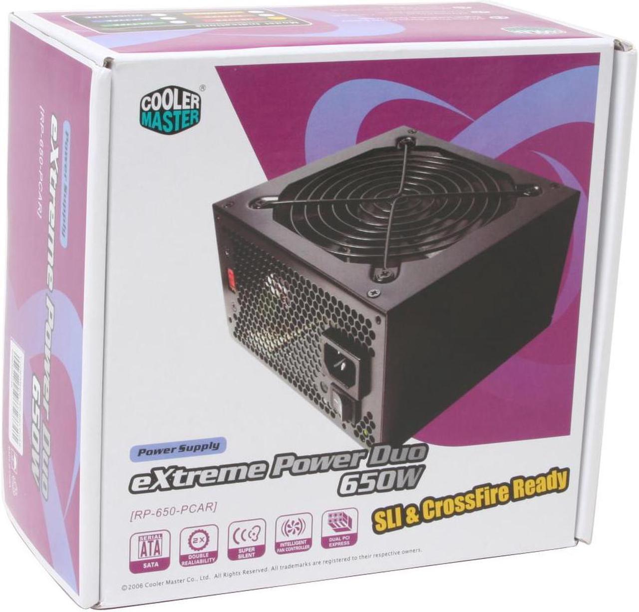 Alt view image 8 of 8 - Cooler Master eXtreme Power RP-600-PCAR 600 W ATX from factor 12V V2.01 Power Supply