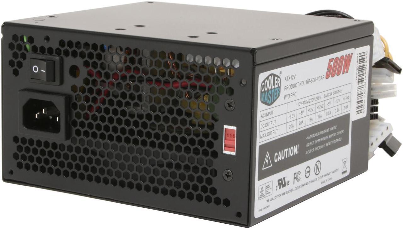 Alt view image 2 of 8 - Cooler Master eXtreme RP-500-PCAR 500 W ATX12V V2.01 Power Supply