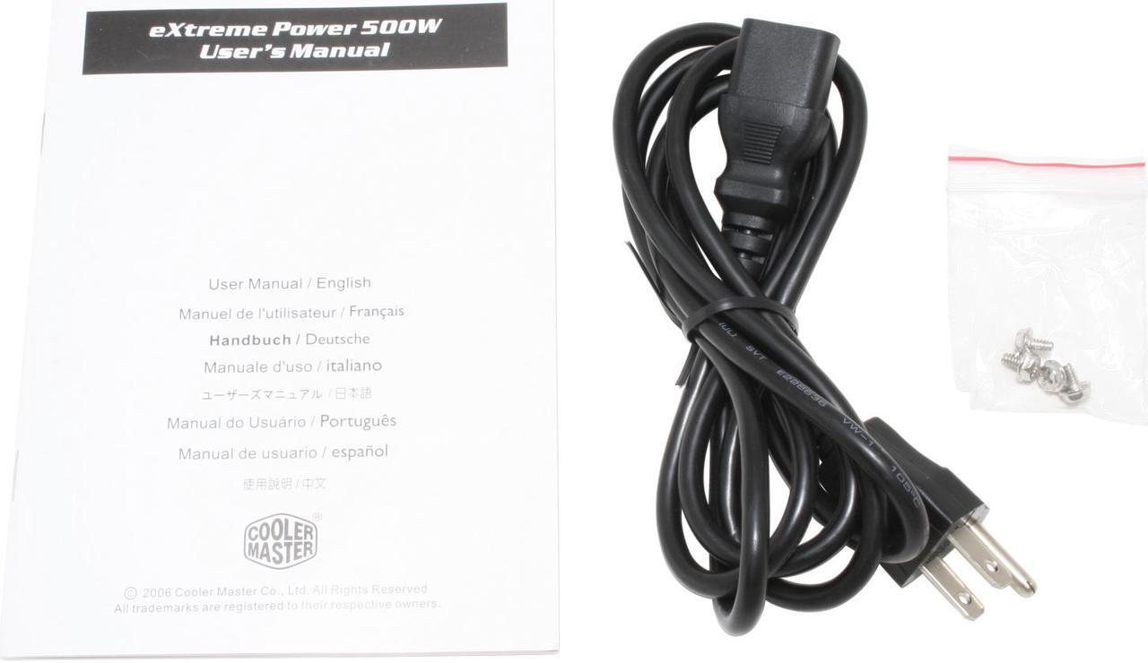 Alt view image 7 of 8 - Cooler Master eXtreme RP-500-PCAR 500 W ATX12V V2.01 Power Supply