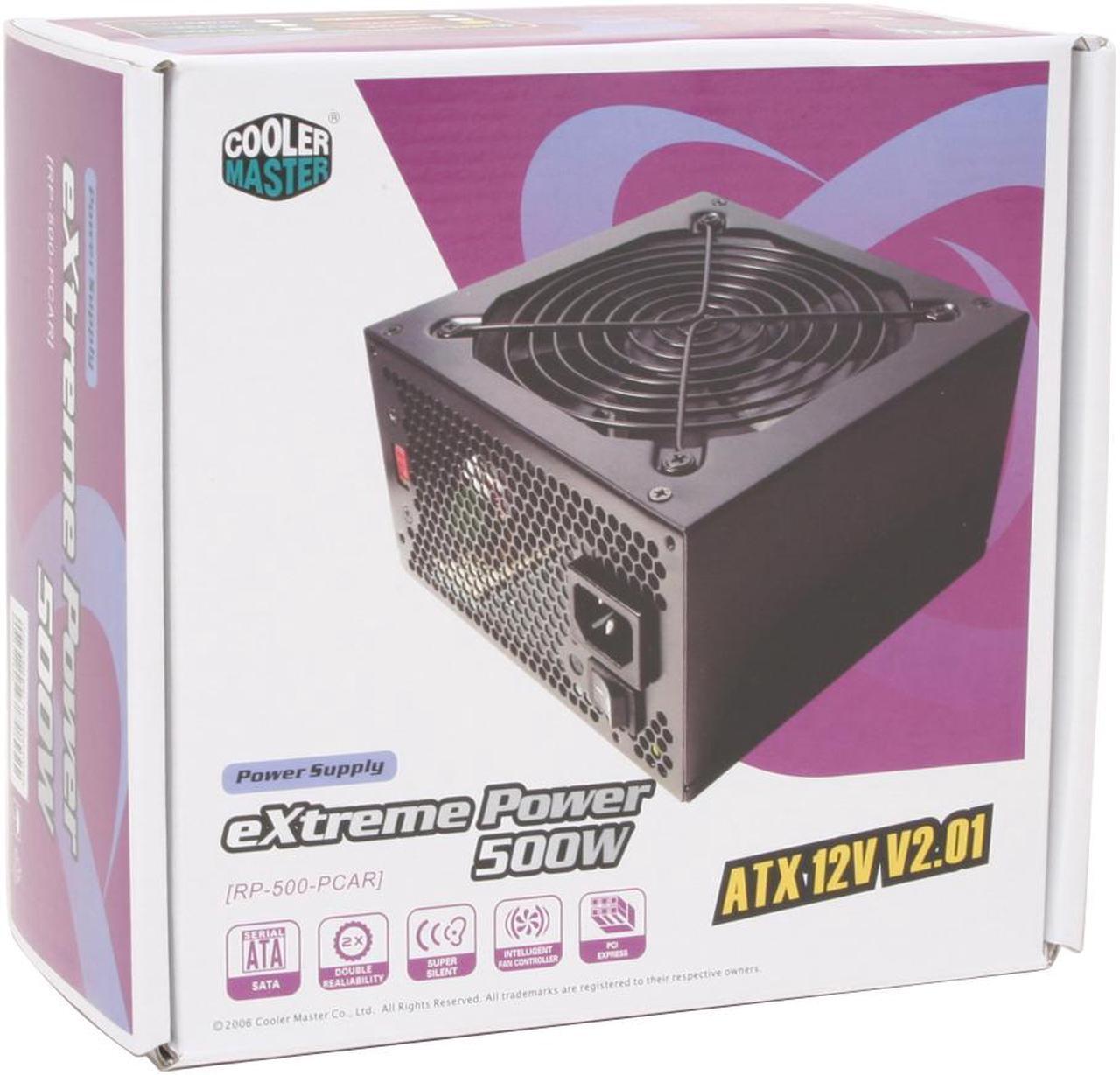 Alt view image 8 of 8 - Cooler Master eXtreme RP-500-PCAR 500 W ATX12V V2.01 Power Supply