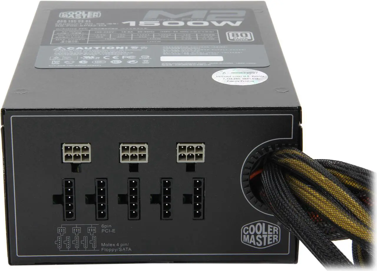 Alt view image 5 of 8 - Cooler Master Silent Pro M2 - 1500W Power Supply with 80 PLUS Silver Certification and Semi-Modular Cables