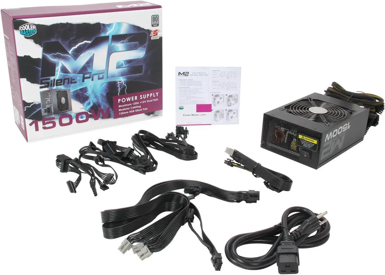 Alt view image 8 of 8 - Cooler Master Silent Pro M2 - 1500W Power Supply with 80 PLUS Silver Certification and Semi-Modular Cables
