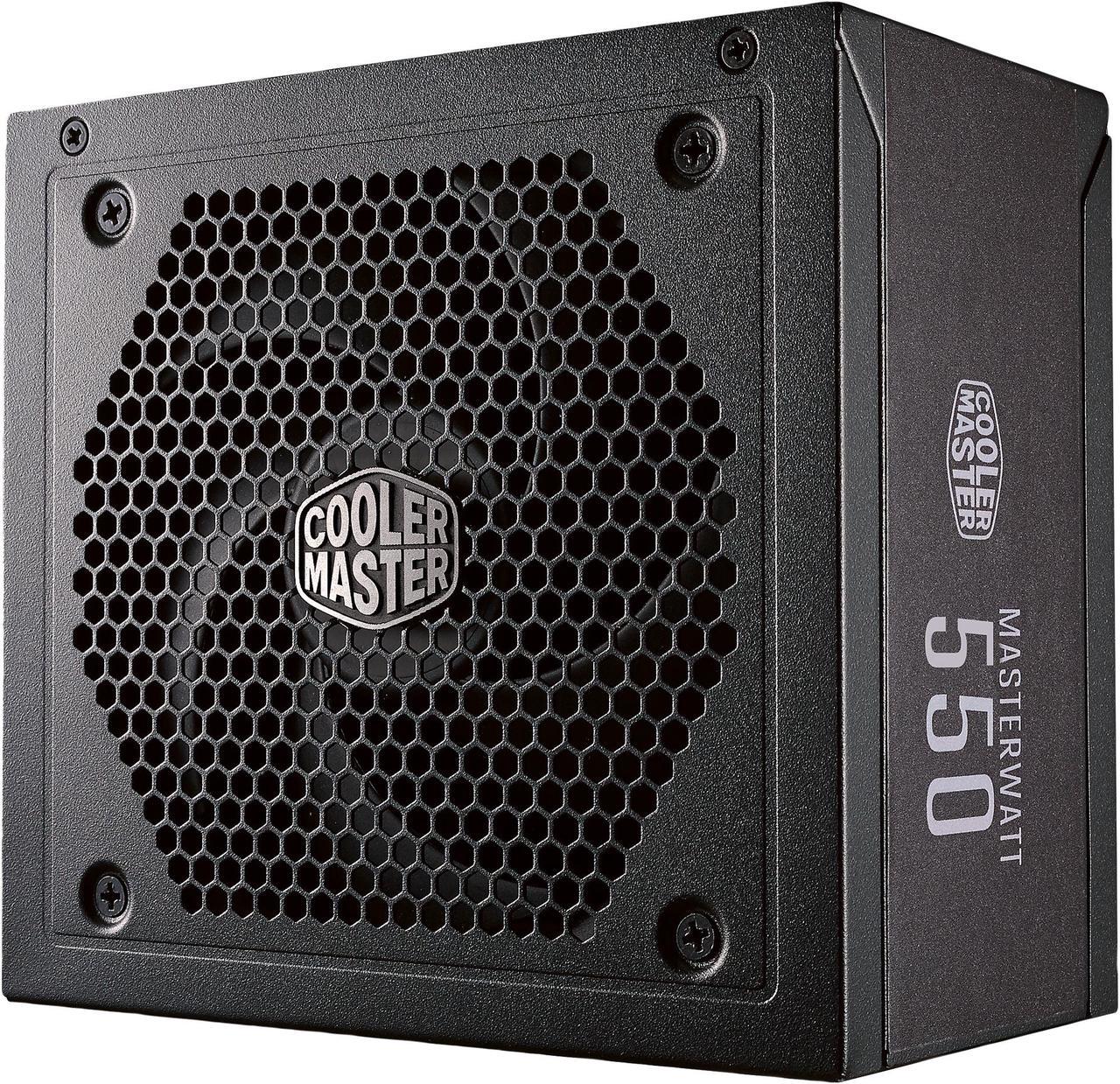 Cooler Master Master Watt 550 Watt Semi-Fanless Silencio Fan, Semi-Modular 80 PLUS Bronze Power Supply