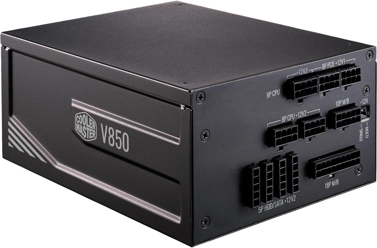 Cooler Master V850 Platinum 850W Full-Modular, 80 PLUS Platinum, Japanese Capacitors, Single/Multi Rail Switch, 10 Year Warranty Power Supply