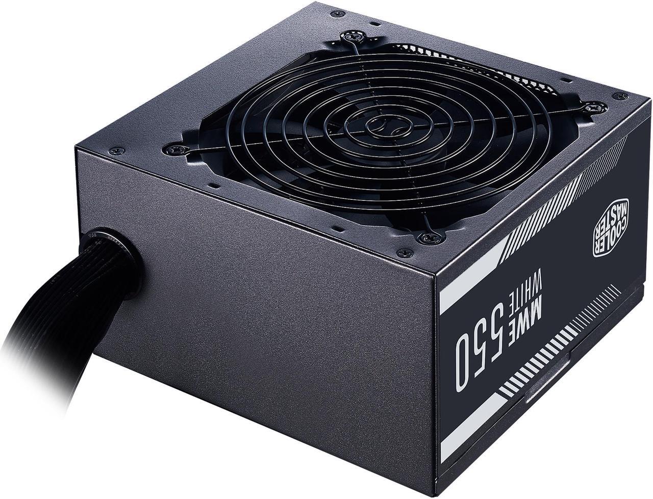 Alt view image 4 of 12 - Cooler Master MWE 550 550W 80+ White PSU w/ Hydro-Dynamic-Bearing Silent 120mm Fan, Single +12V Rail, Flat Black Cables