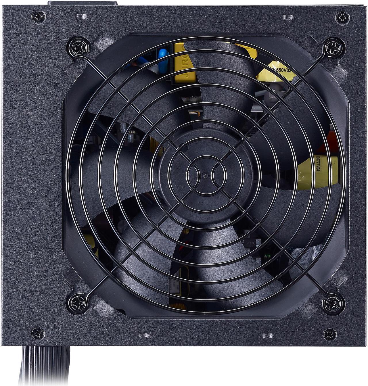 Alt view image 3 of 12 - Cooler Master MWE 550 550W 80+ White PSU w/ Hydro-Dynamic-Bearing Silent 120mm Fan, Single +12V Rail, Flat Black Cables