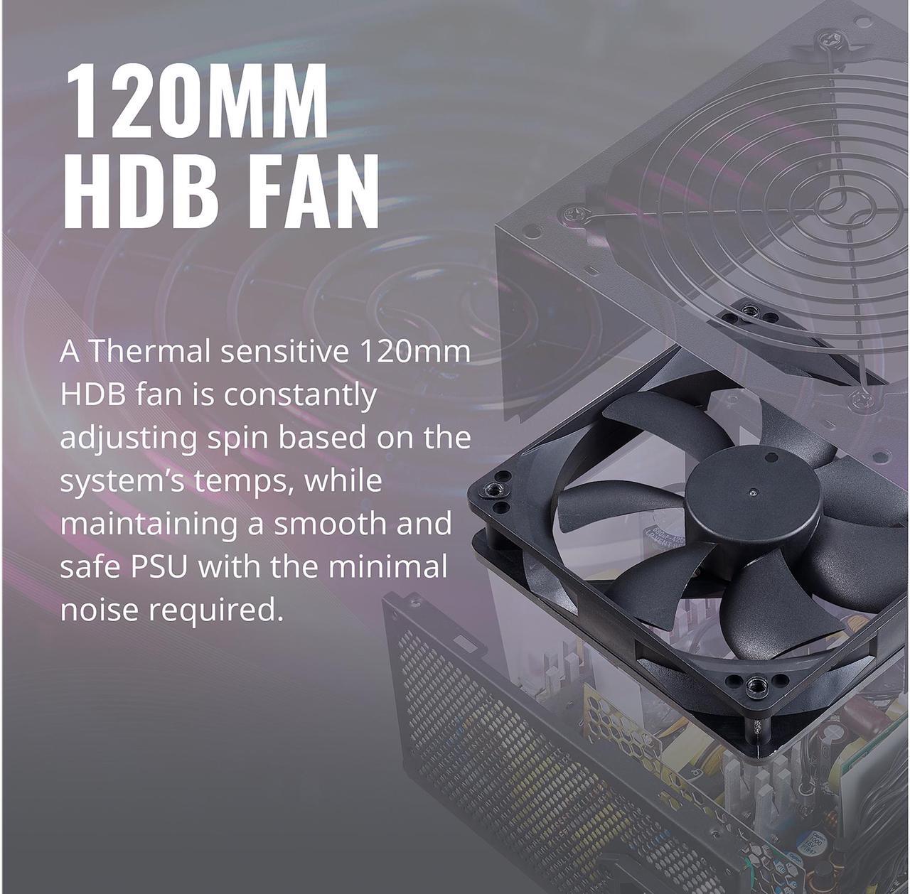 Alt view image 12 of 12 - Cooler Master MWE 550 550W 80+ White PSU w/ Hydro-Dynamic-Bearing Silent 120mm Fan, Single +12V Rail, Flat Black Cables