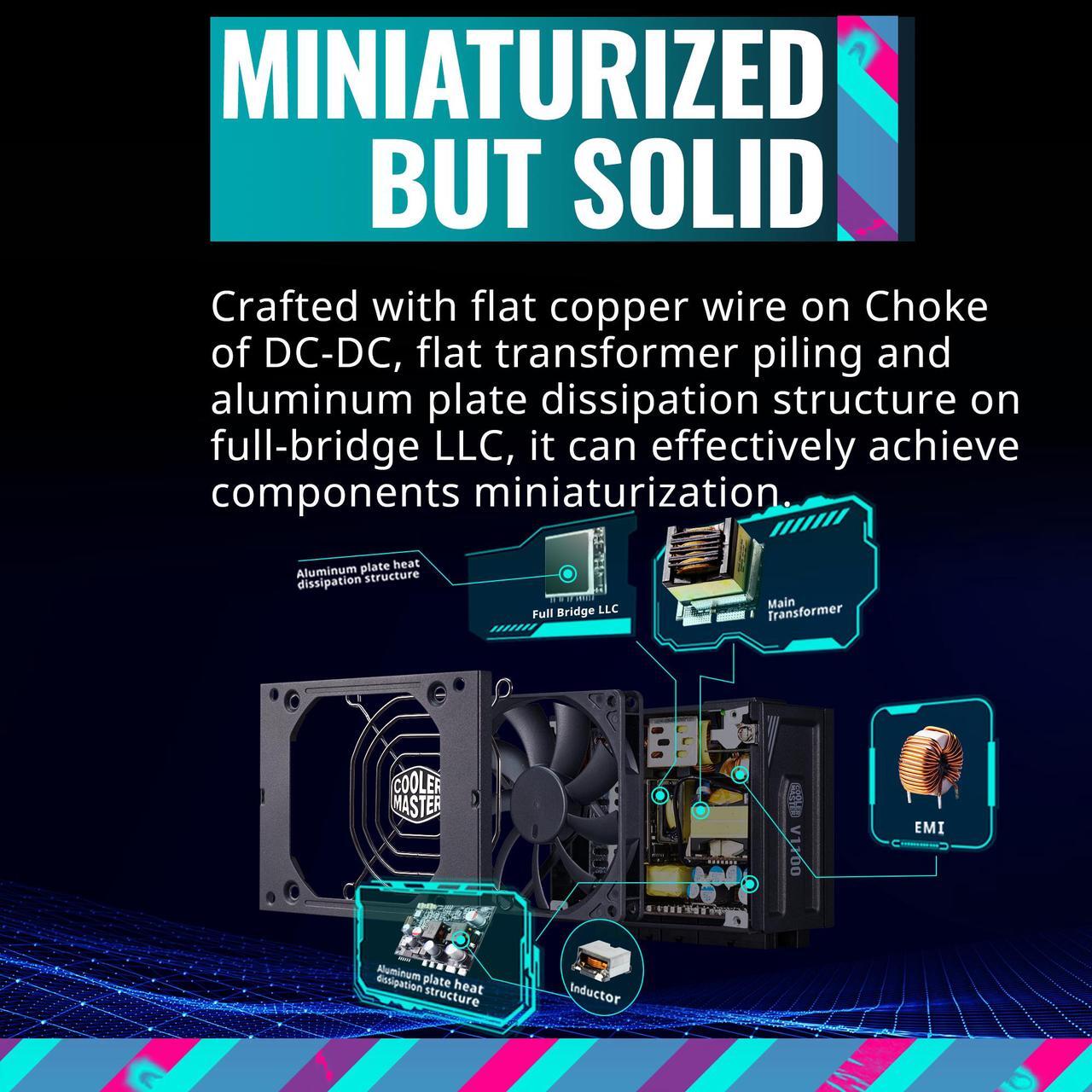 Alt view image 5 of 19 - Cooler Master V550 SFX Gold Full Modular, 550W, 80+ Gold Efficiency, ATX Bracket Included, Quiet FDB Fan, SFX Form Factor, 10 Year Warranty