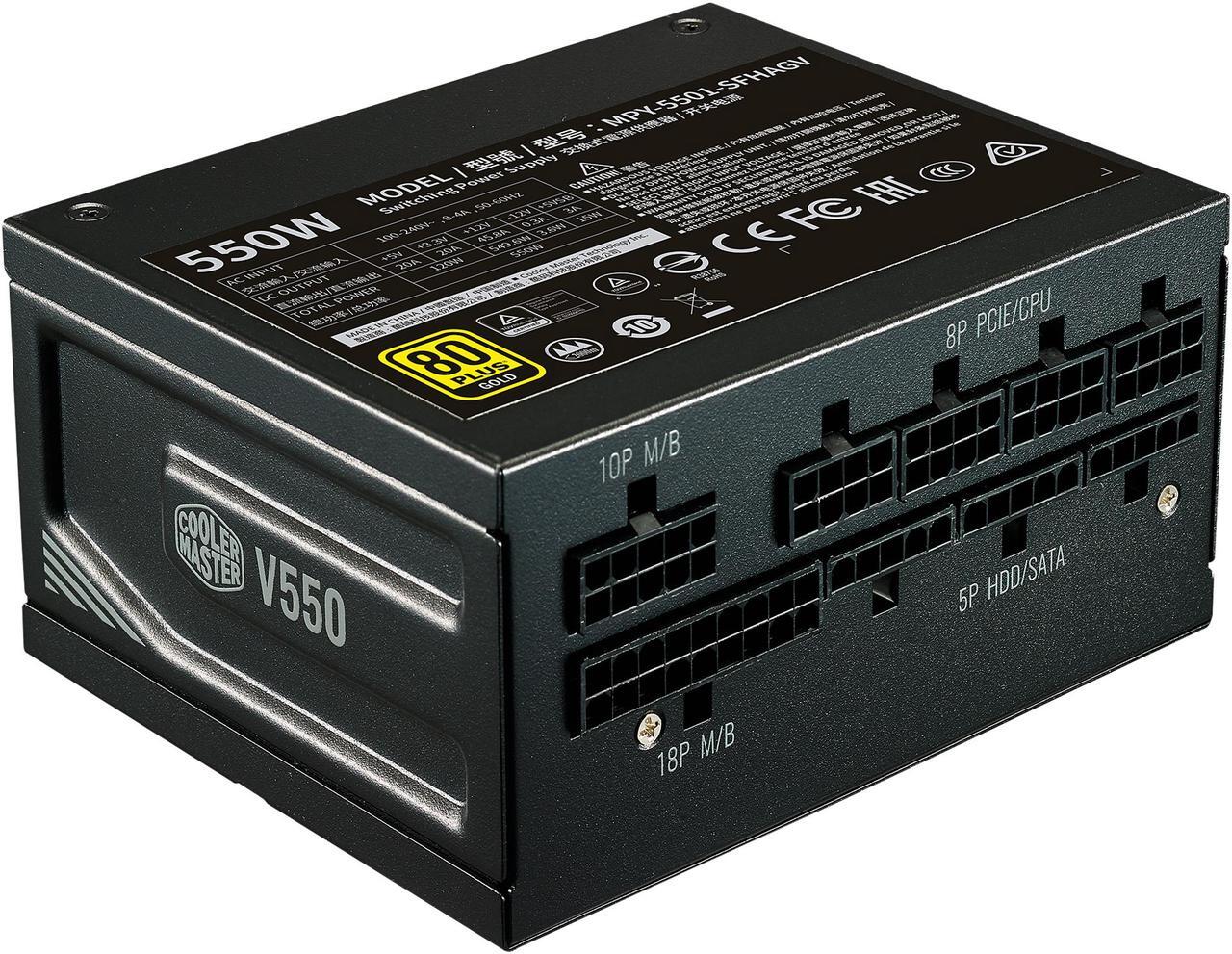 Alt view image 14 of 19 - Cooler Master V550 SFX Gold Full Modular, 550W, 80+ Gold Efficiency, ATX Bracket Included, Quiet FDB Fan, SFX Form Factor, 10 Year Warranty