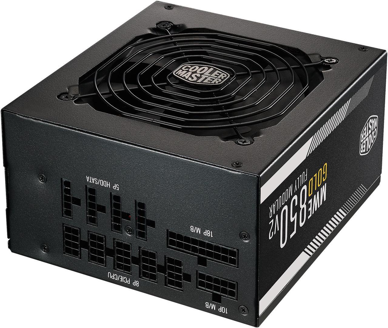 Cooler Master MWE Gold 850 V2 Fully Modular, 850W, 80+ Gold Efficiency, Quiet HDB Fan, 2 EPS Connectors, High Temperature Resilience, 5 Year Warranty