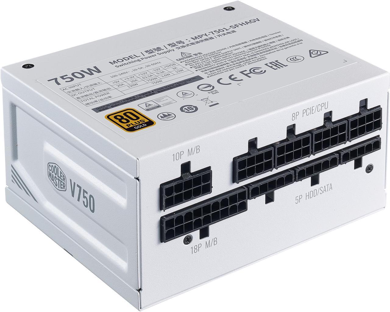Alt view image 14 of 19 - Cooler Master V750 SFX Gold White ATX 3.1 Full Modular SFF Power Supply, 750W 80Plus Gold, 90° 12VHPWR|600W PCIe 5.0, GPU Support RTX 5070 Ti | RX 9070 XT, Customized Cable, Low Noise, 10-Year