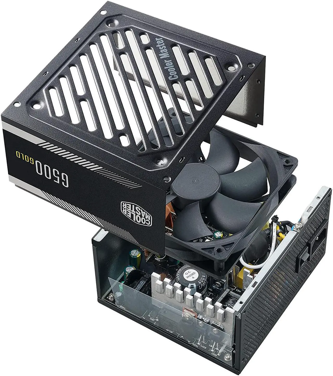 Alt view image 10 of 15 - Cooler Master G500 Gold Power Supply, 500W 80+ Gold Efficiency, Intel ATX Version 2.52, Fixed Flat Black Cables. Quiet HDB Fan, 5 Year Warranty