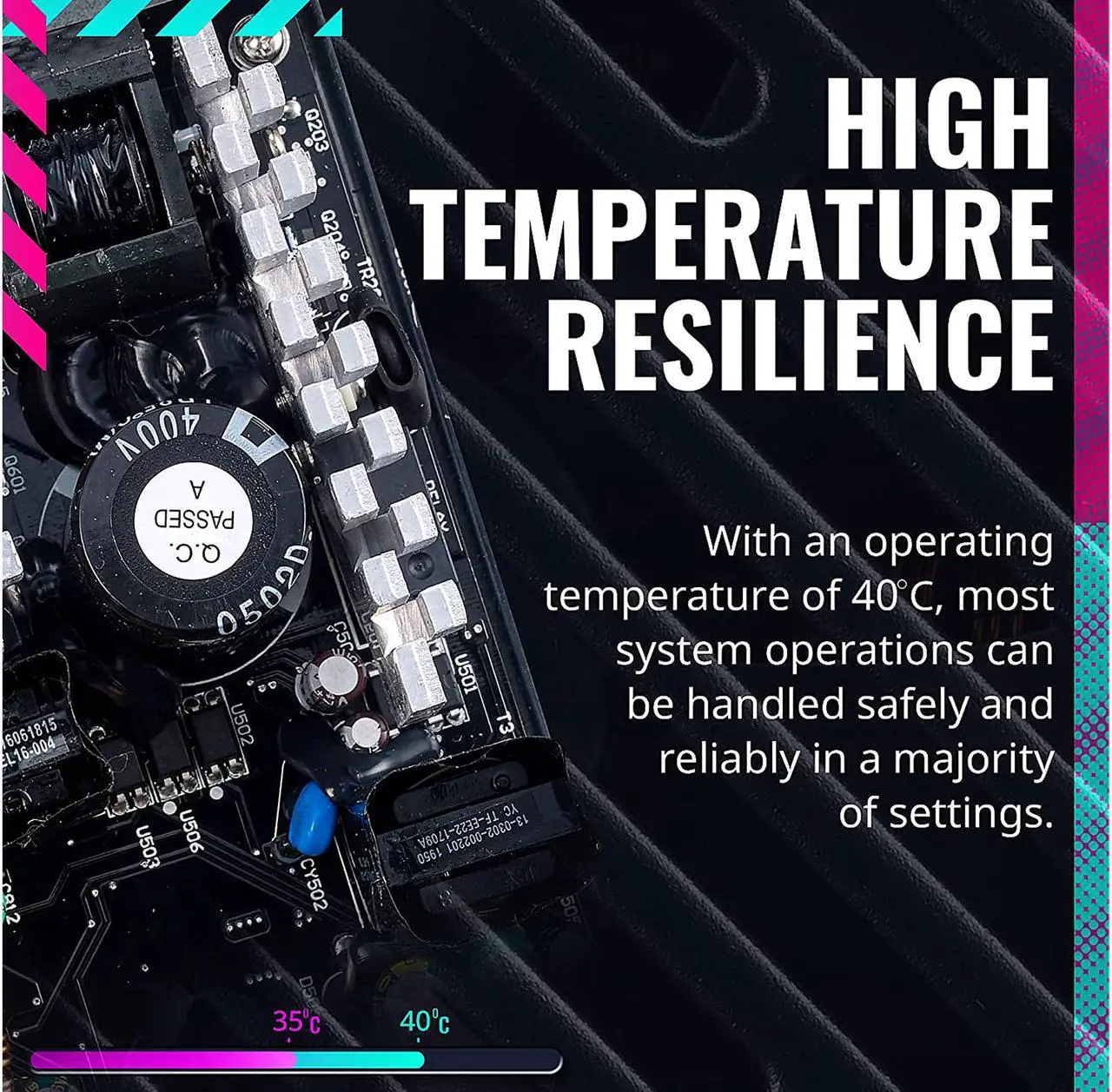 Alt view image 12 of 15 - Cooler Master G500 Gold Power Supply, 500W 80+ Gold Efficiency, Intel ATX Version 2.52, Fixed Flat Black Cables. Quiet HDB Fan, 5 Year Warranty