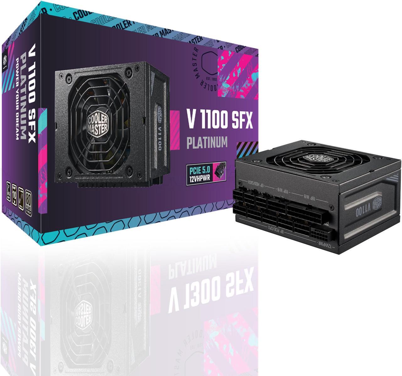 Cooler Master V1100 SFX Platinum Fully Modular, Fully ATX3.0, 1100W SFX, 80+ Platinum Efficiency, ATX Bracket Included, SFX Form Factor (MPZ-B001-SFAP-BUS)