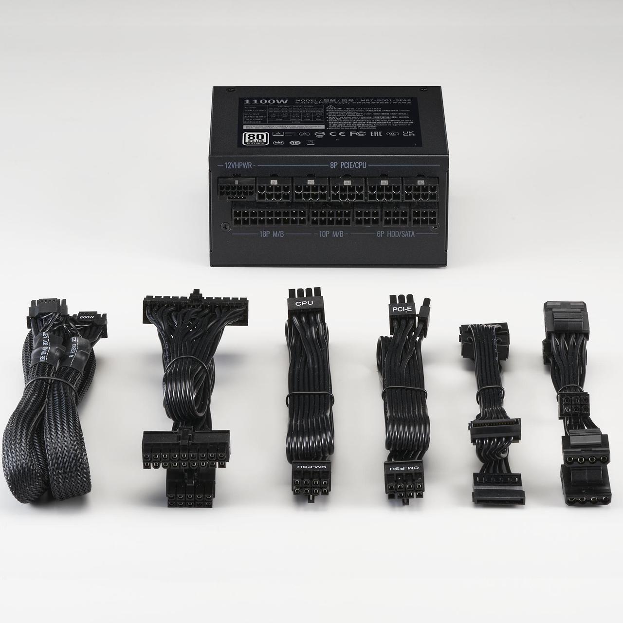 Alt view image 17 of 17 - Cooler Master V1100 SFX Platinum Fully Modular, Fully ATX3.0, 1100W SFX, 80+ Platinum Efficiency, ATX Bracket Included, SFX Form Factor (MPZ-B001-SFAP-BUS)