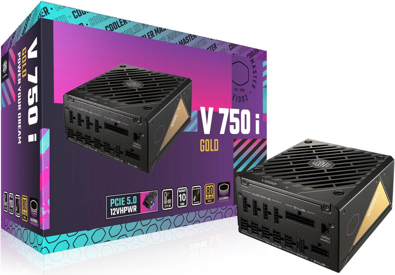 Cooler Master V750 Gold i ATX3.0 Fully Modular, 750W, 80+ Gold, Semi-Digital, 135mm Silent Fan with S.T.C.M, 100% Japanese Capacitors (MPZ-7501-AFAG-BUS)