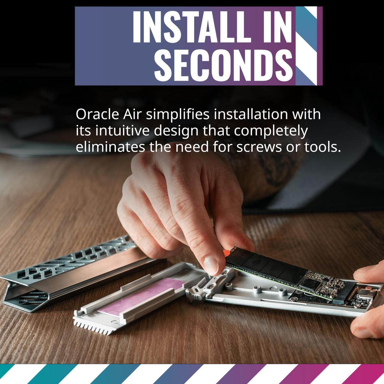 Alt view image 4 of 12 - CoolerMaster Oracle AIR High Speed NVME M.2 SSD Enclosure, Full Toolless, Aluminum, USB 3.2 Gen 2 Type-C, Write|Read Gbp 10,Write| Read MB/s 1054, SSD Size 2280|2260|2242|2240|2230 (SOA010-ME-00)