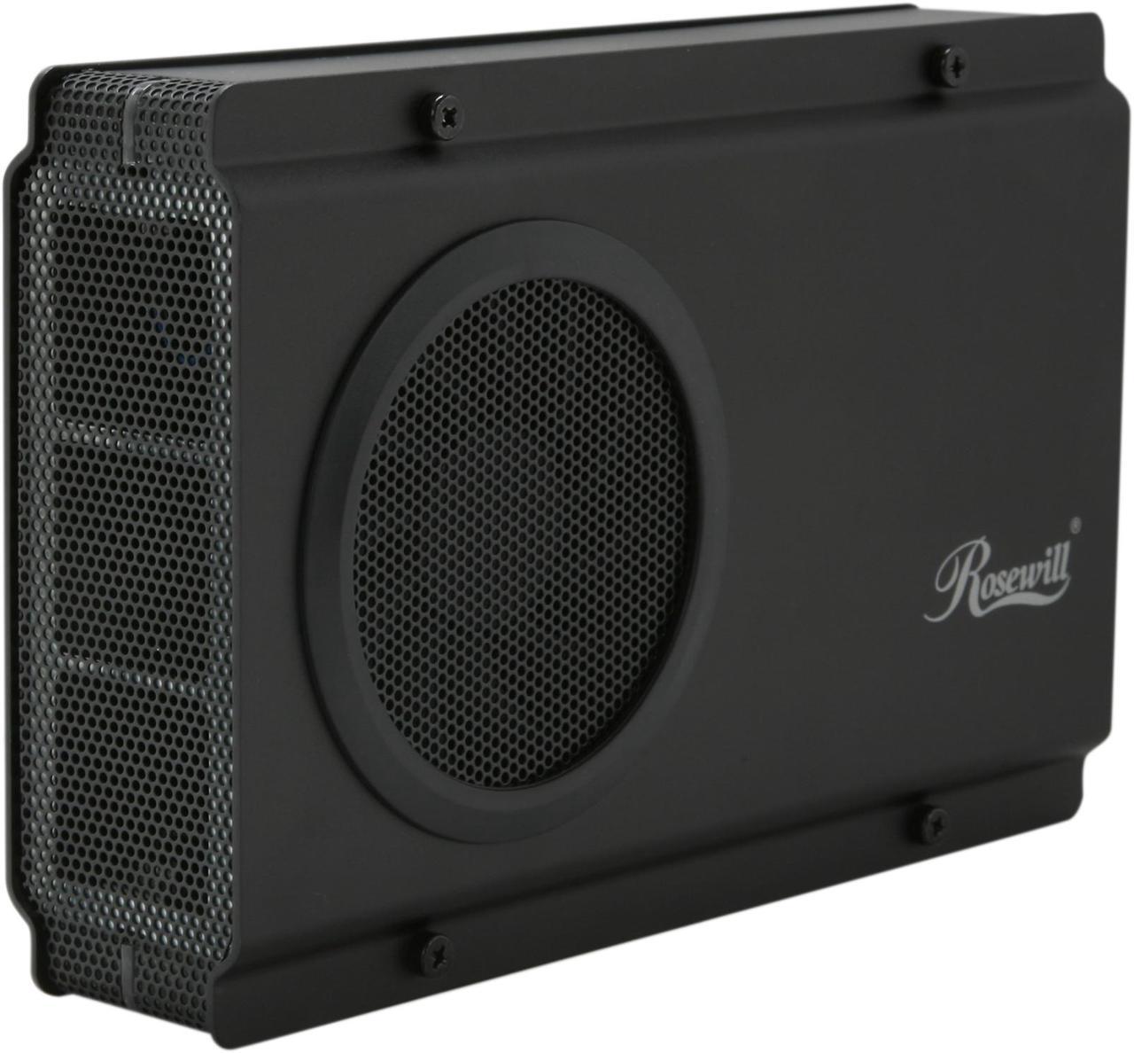 Rosewill RX-358 V2 BLK - Black, 3.5" SATA to USB & eSATA External Enclosure with Internal 80 mm Fan