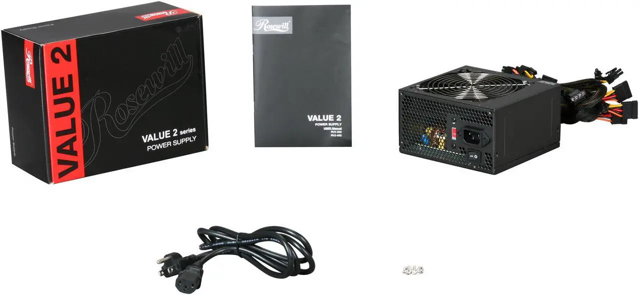 Alt view image 6 of 6 - Rosewill RV2-600 600 W ATX12V v2.2 / EPS12V SLI Ready Power Supply