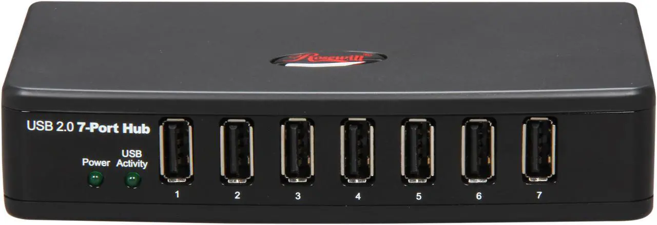 Alt view image 3 of 6 - Rosewill RHUB-300 - 7-Port USB 2.0 Hub with Power Adapter