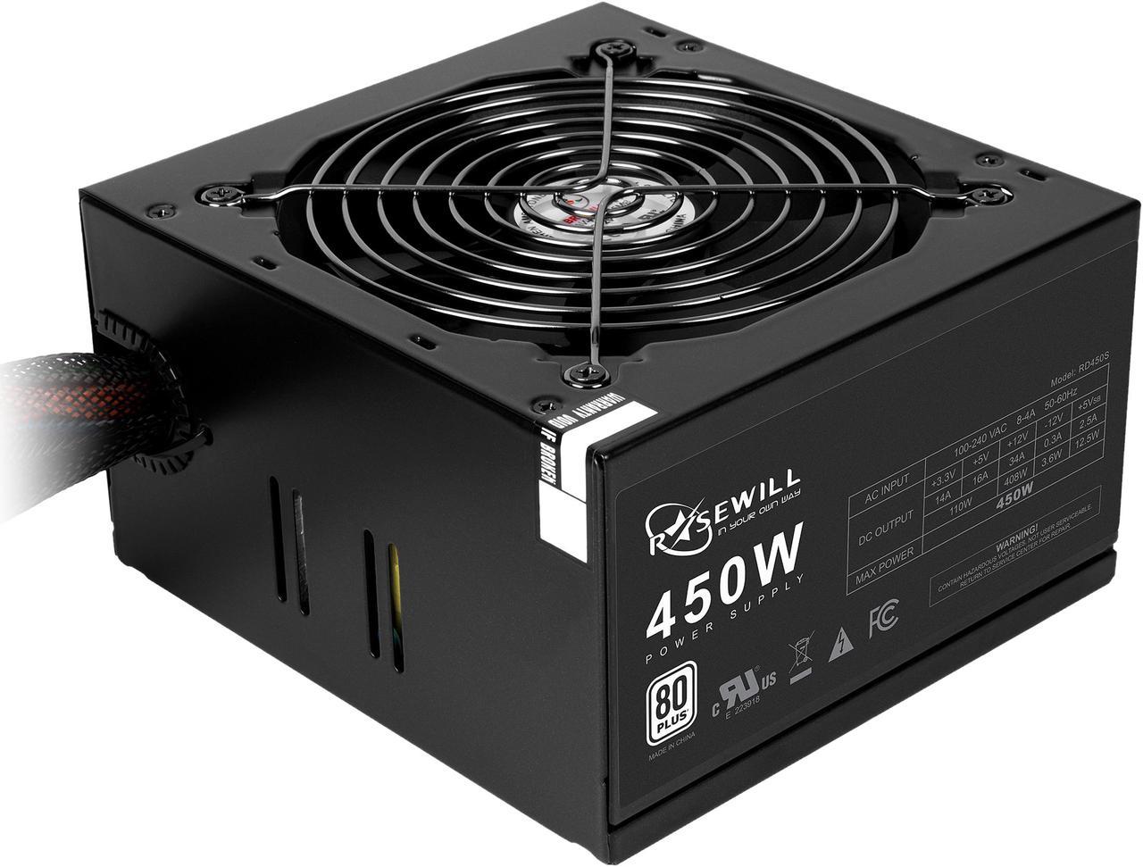 Rosewill RD450S, 80 PLUS Certified 450 W Power Supply