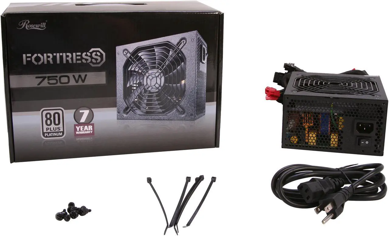 Alt view image 7 of 7 - Rosewill FORTRESS-750 - 750-Watt Active PFC Power Supply - Continuous @ 122 Degrees F (50C), 80 PLUS Platinum, ATX 12V v2.31 & EPS 12V v2.92, Intel Haswell, SLI & CrossFire-Ready