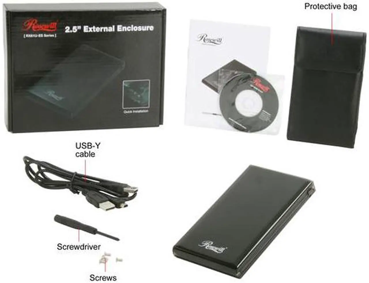 Alt view image 8 of 8 - Rosewill RX81U-ES-25A 2.5" SATA to USB 2.0 External Enclosure