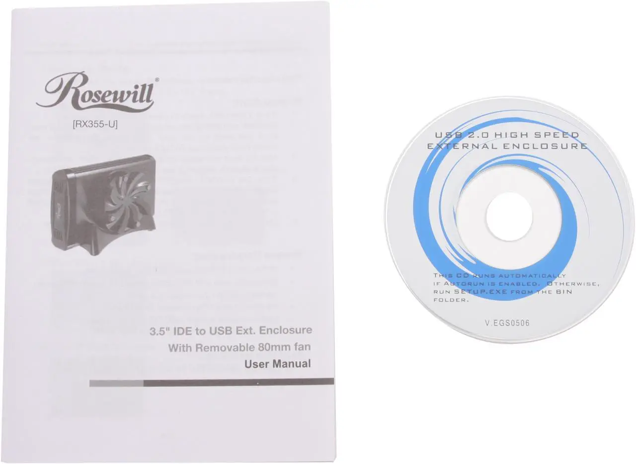 Alt view image 8 of 9 - Rosewill RX355-U Aluminum 3.5" IDE USB 2.0 External Enclosure