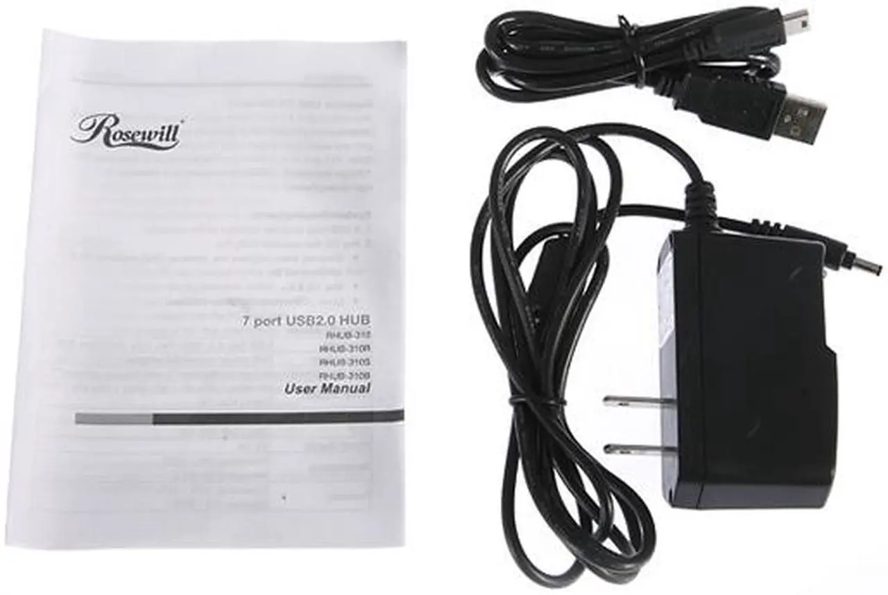 Alt view image 5 of 7 - Rosewill RHUB-310R Red USB2.0 7 Port Shining Standing Hub With Power Adapter