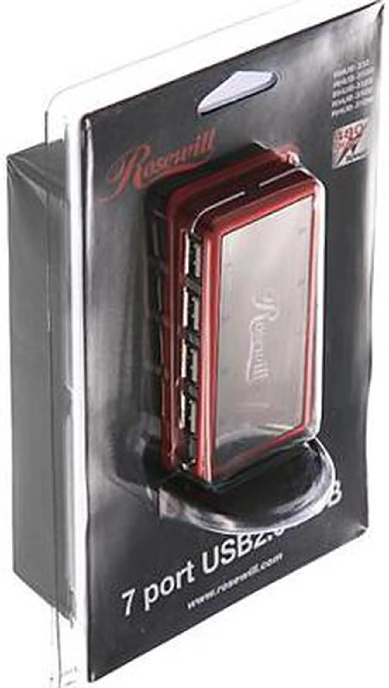 Alt view image 6 of 7 - Rosewill RHUB-310R Red USB2.0 7 Port Shining Standing Hub With Power Adapter