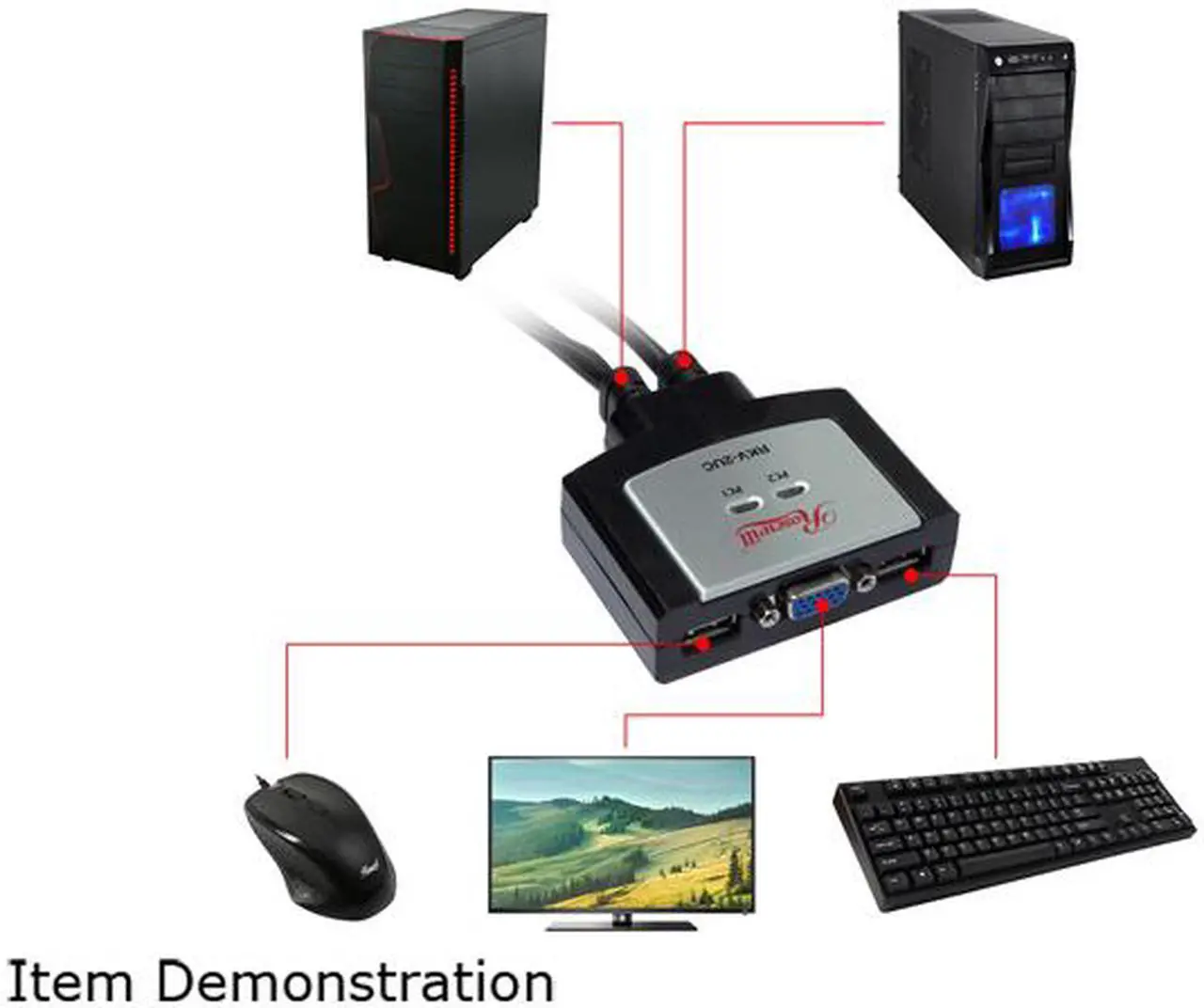 Alt view image 2 of 8 - Rosewill RKV-2UC 2-Port USB KVM Switch