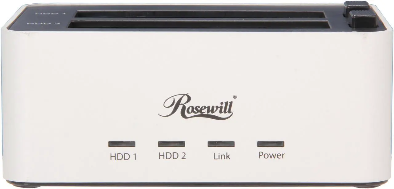 Alt view image 3 of 6 - Rosewill RDDO-12002 – 2.5" & 3.5" Hard Drive Docking Station – SATA USB 2.0 & eSATA, Rigid Aluminum Casing and Internal Plastic Shield
