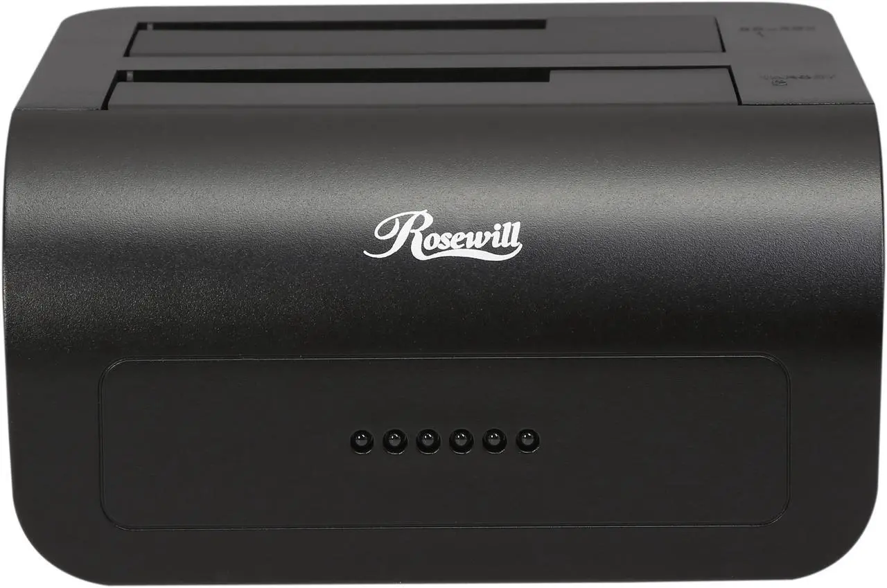 Alt view image 3 of 7 - Rosewill RX302-PU3-35B - Dual-Bay, External 2.5" or 3.5" Hard Drive Docking Station - USB 3.0 to SATA, One-Touch Duplicator / Cloner Function