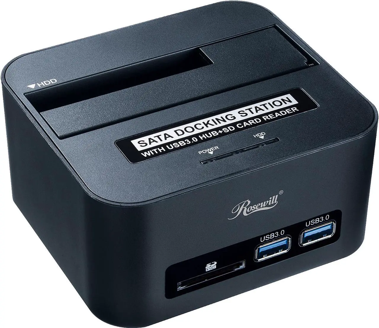 Alt view image 3 of 7 - Rosewill SATA Docking Station with USB 3.0 Hub and SD Card Reader, 5Gbps Transfer Rate, Supports SATA I/II 2.5" 3.5" HDD - RX303-PU3-35B