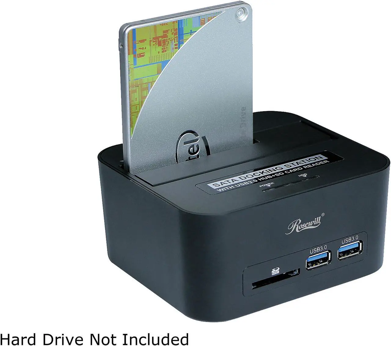 Alt view image 6 of 7 - Rosewill SATA Docking Station with USB 3.0 Hub and SD Card Reader, 5Gbps Transfer Rate, Supports SATA I/II 2.5" 3.5" HDD - RX303-PU3-35B