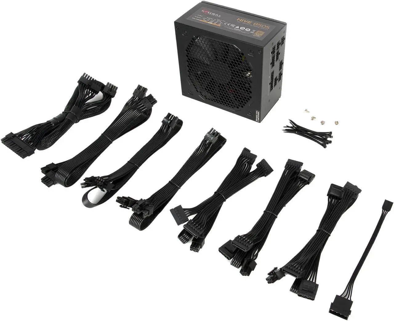 Alt view image 8 of 8 - Rosewill HIVE Series, HIVE-850S, 850W Fully Modular Power Supply, 80 PLUS BRONZE Certified, Single +12V Rail, SLI & CrossFire Ready, Black