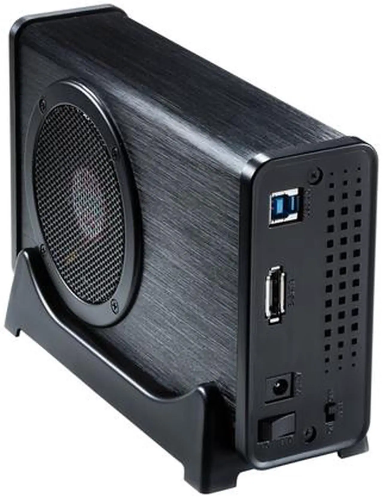 Alt view image 5 of 6 - Rosewill Armer RX304-APU3-35B - External 3.5" SATA III 6 Gb/s Hard Drive Enclosure - USB 3.0 & eSATA Connection, Aluminum Body, 80 mm Variable Speed Fan with On / Off Switch, LED Display Panel Supports UASP