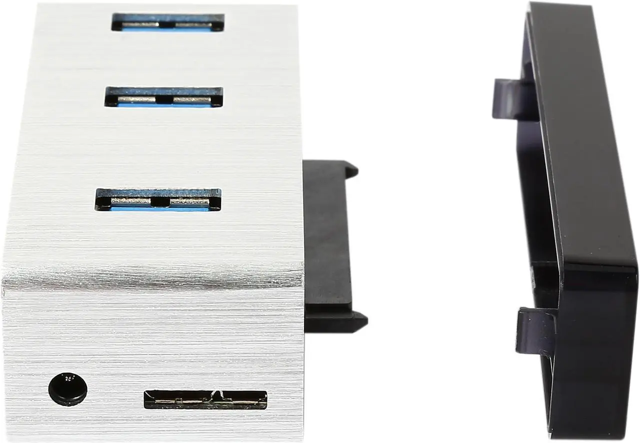 Alt view image 8 of 10 - Rosewill RHB-410 - Aluminum Mini-USB 3.0 3-Port Hub Plus 2.5" SATA 6G Enclosure Adapter
