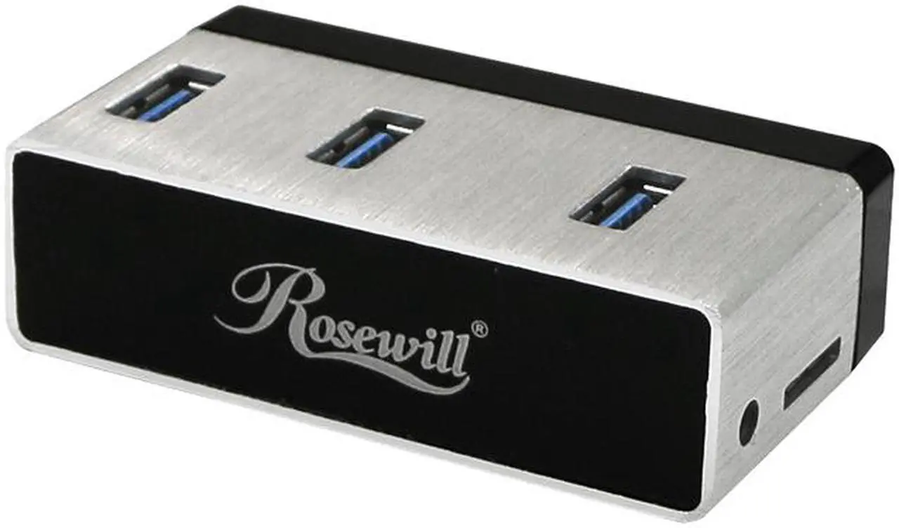 Main image of Rosewill RHB-410 - Aluminum Mini-USB 3.0 3-Port Hub Plus 2.5" SATA 6G Enclosure Adapter