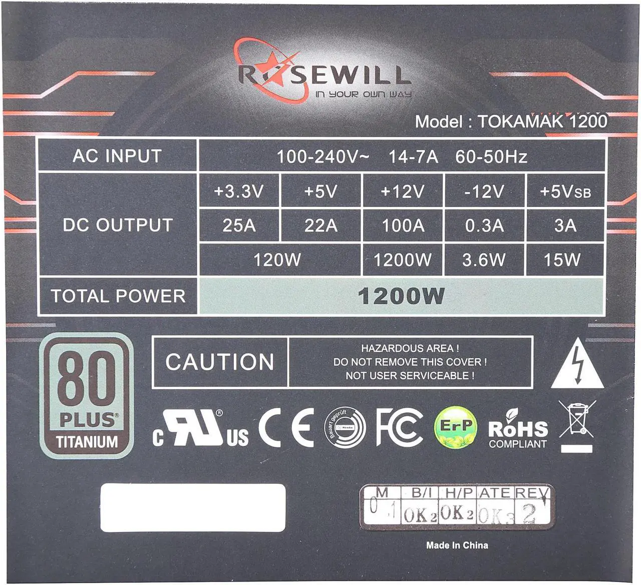 Alt view image 4 of 20 - Rosewill Full-Modular Gaming Power Supply (80 PLUS TITANIUM Certified) - TOKAMAK 1200W