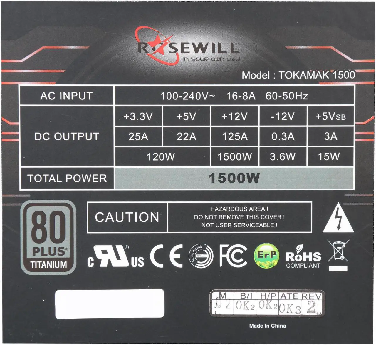Alt view image 3 of 5 - Rosewill Full-Modular Gaming Power Supply (80 PLUS TITANIUM Certified) - TOKAMAK 1500W
