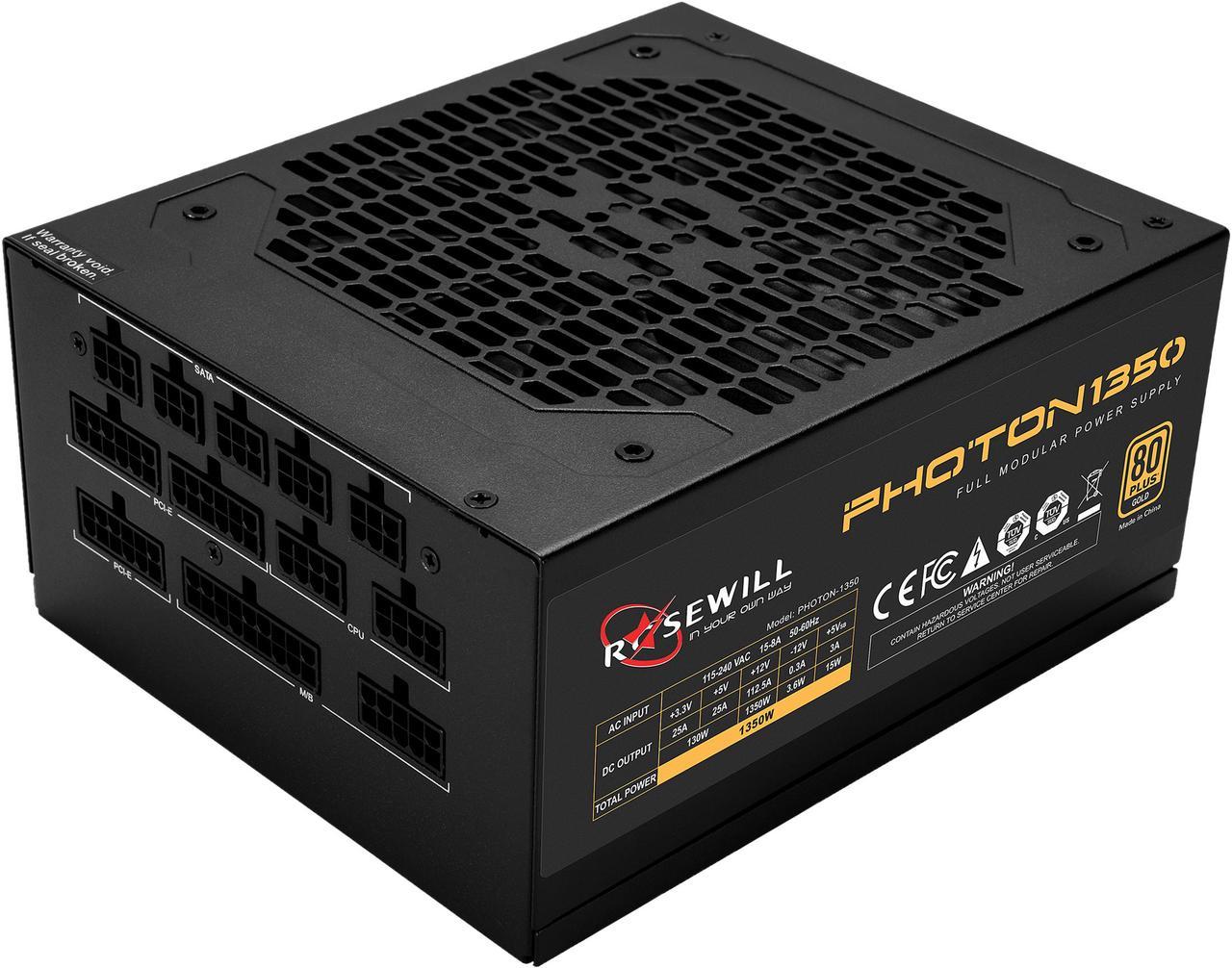 Rosewill Computer Gaming Power Supply, Fully Modular 80 PLUS Gold 1350W PC Desktop PSU, Silent 135mm Fan, ATX12V/EPS12V, SLI & CrossFire Ready - PHOTON 1350