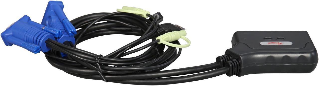 Alt view image 5 of 5 - Rosewill RKV-17001 2-Port USB Cable KVM Switch with Audio