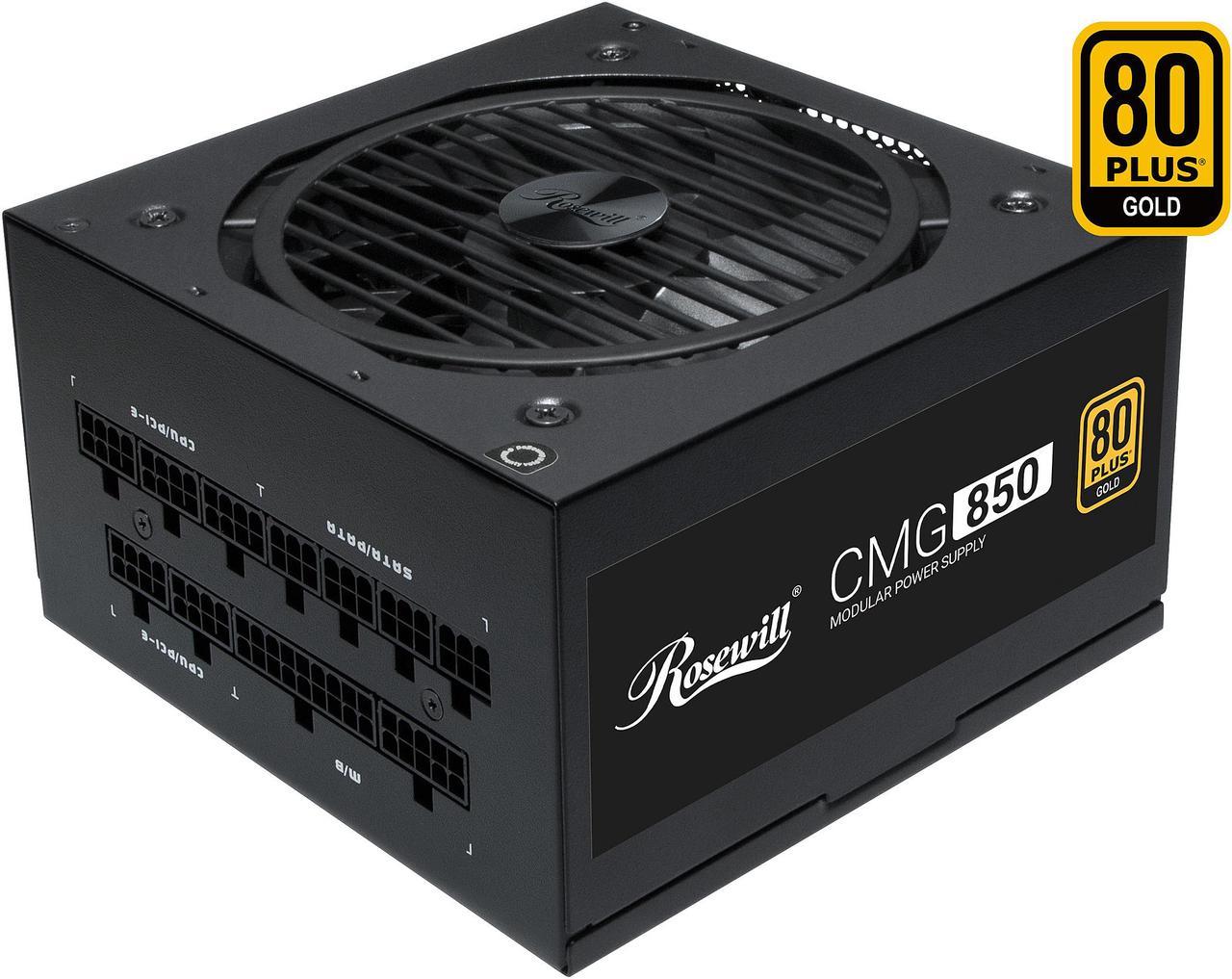 Rosewill CMG 850W 80+ Gold Full Modular, FDB Fan with Auto Speed Control, ECO Mode, Japanese Capacitors, 140mm Size, Power Supply - CMG850