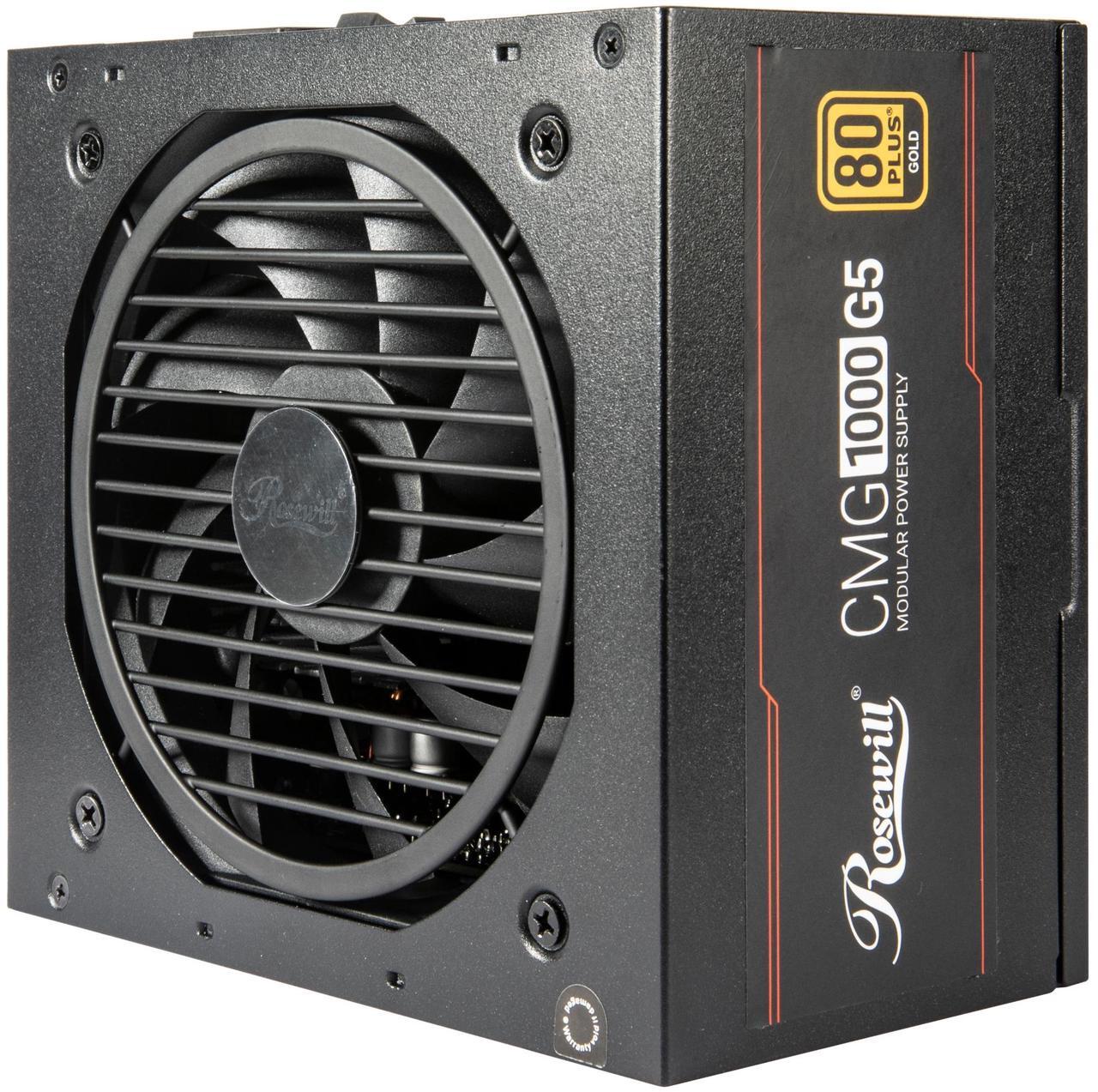 Alt view image 2 of 9 - Rosewill CMG5 1000W, ATX 3.0 & 3.1 Compatible, 80+ Gold 1000W Full Modular Power Supply, PCIe 5.0 600W 12V-2x6 Connector, 100% Japanese Capacitors, 120mm FDB Fans - CMG1000G5