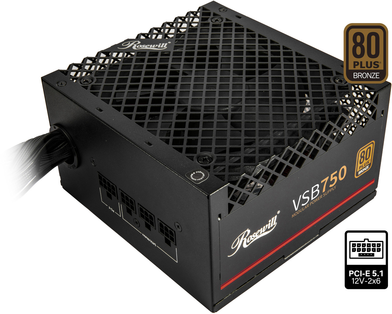 Open Box: Rosewill VSB 750W 80+ Bronze, ATX 3.0 & 3.1 Compatible, Semi-Modular Power Supply, PCIe 5.1 12V-2x6 Connector, 105 degreesC/221 degreesF Japanese Capacitor, 120mm ICB Silent Fan - 5 Year Warranty - VSB750 - Newegg.com - Open Box condition - Image 12
