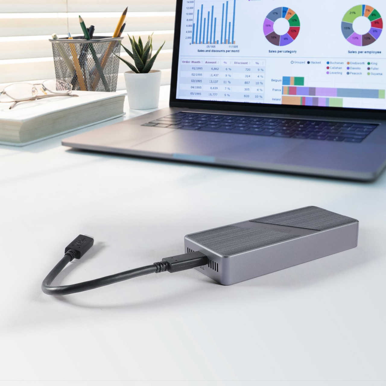 Open Box: Rosewill 40Gbps M.2 NVMe SSD Enclosure with Cooling Fan, Transparent Back Plate, Support M.2 NVMe SSD up to 8TB, Compatible with Thunderbolt 3/4/USB4/3.2/2.0 M1 M2 Pro/Max, PC, MacBook, IPAD, Chrome - Newegg.com - Open Box condition - Image 10