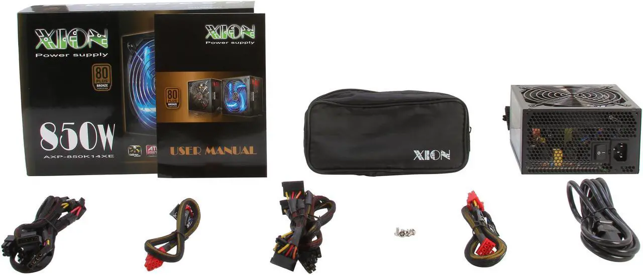 Alt view image 7 of 7 - XION AXP-850K14XE 850 W ATX SLI Ready CrossFire Ready 80+ Bronze Modular Power Supply
