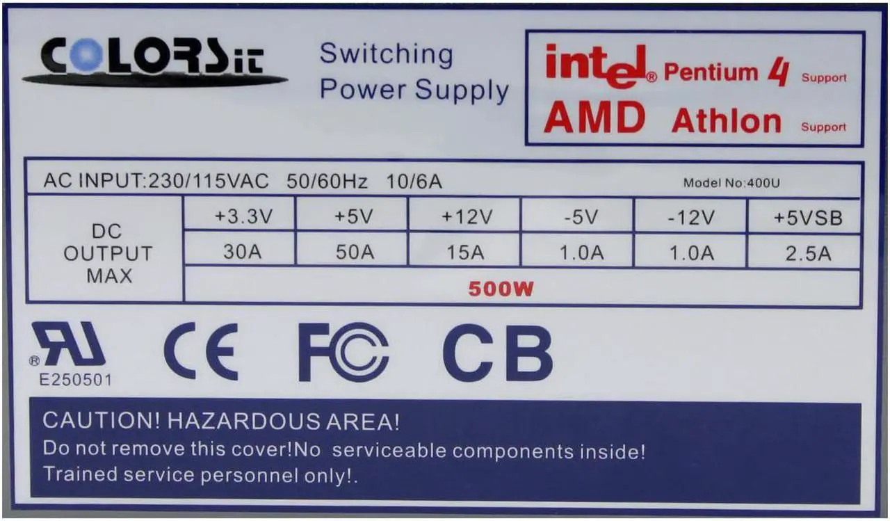 Alt view image 4 of 10 - ATRIX PSCI-500BLK 500 W ATX12V Power Supply