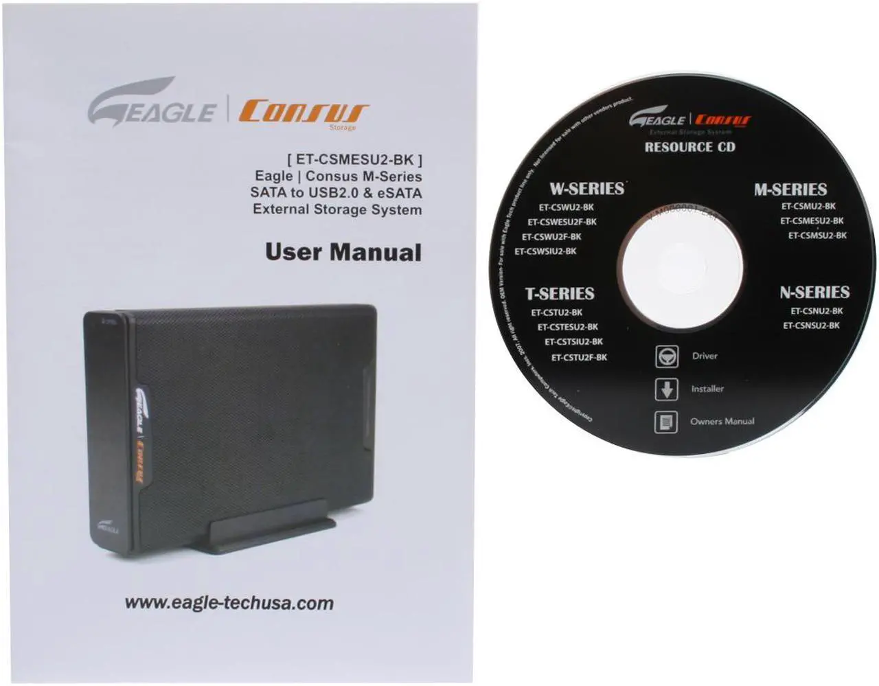 Alt view image 10 of 11 - Eagle Consus M-Series ET-CSMESU2-BK 3.5" eSATA+USB2.0 to SATA External Enclosure